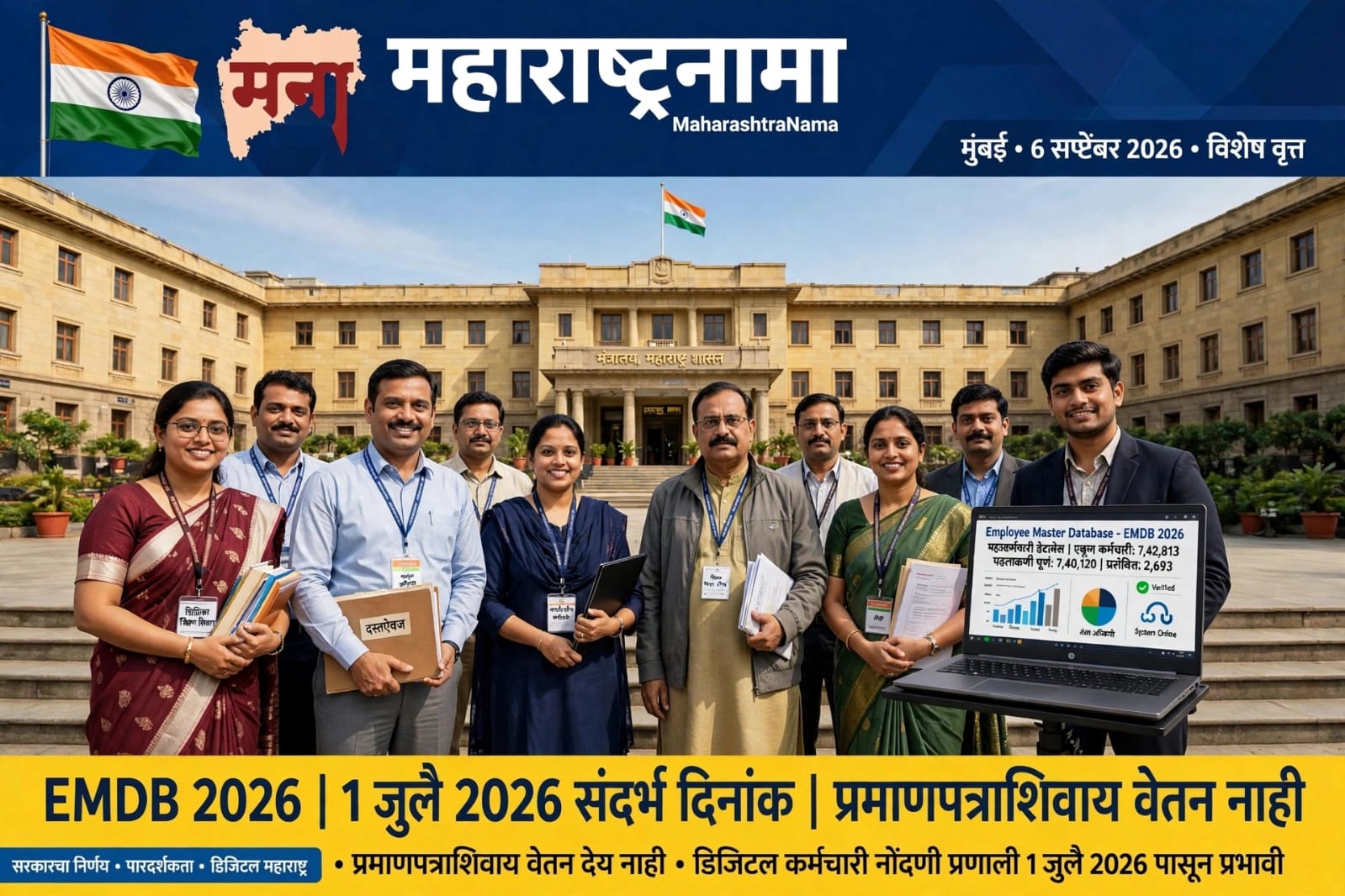 प्रमाणपत्राशिवाय पगारच नाही! राज्यातील कर्मचाऱ्यांचा माहितीकोष तयार होणार